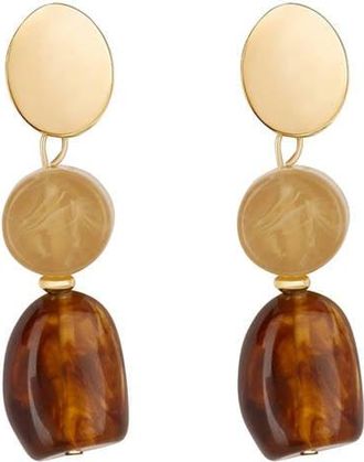 Club Manhattan oorbellen Bella goudkleurig/bruin