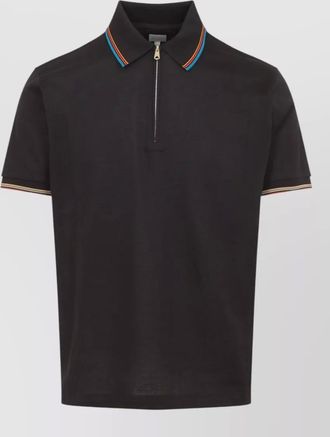 Paul Smith polo shirt contrast trim ribbed cuffs sleeves