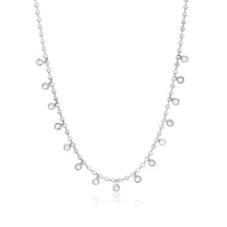 The Lovery Beaded CZ Dangle Necklace Sterling Silver