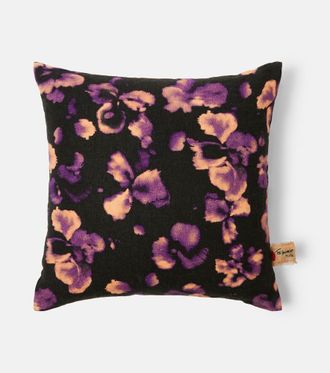 Lyria Yuzu floral linen canvas cushion