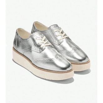 Cole Haan Grand City W31494 Oxford Womens C Silver Platform Shoes RHS9030