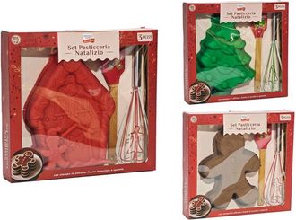 Trade Shop Trade Shop - Sistema De Pasteler&iacute;a De Navidad De 3 Piezas Con Molde De Silicona Sp&aacute;tula Steel Batique