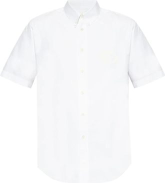 Givenchy Short Sleeve Shirt - Heren - Korte mouwen Overhemden - Wit - XL - Katoen - Overhemden