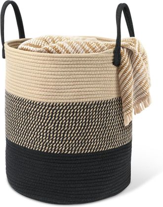 OEM Cesto De Ropa De Algod&oacute;n Tejido - 50 Litros - Con Asas - Cesto De Ropa Tejido - Cesta De Almacenamiento Para Habitaci&oacute;n Infantil, Ba&ntilde;o - 38 X 50 Cm - 