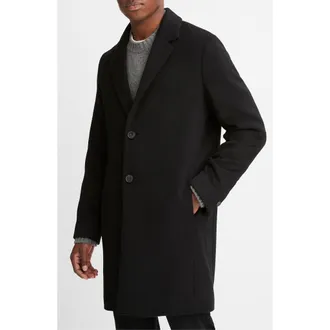 Vince Classic Wool Blend Coat in Black at Nordstrom, Size Xx-Large