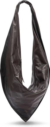 Christophe Lemaire Scarf-Shaped Black Leather Bag with Spacious Interior