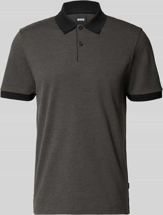 HUGO BOSS Regular Fit Poloshirt aus reiner Baumwolle Modell H-PARLAY 102 in Black, Gr&ouml;&szlig;e XXXL