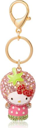 Hello Kitty x Strawberry Shortcake Crystal Pav&eacute; Bag Charm Keychain in Pink, Multi at Nordstrom