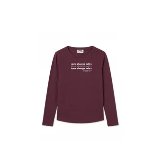 Freddy T-shirt manica lunga Love Always Win con perline