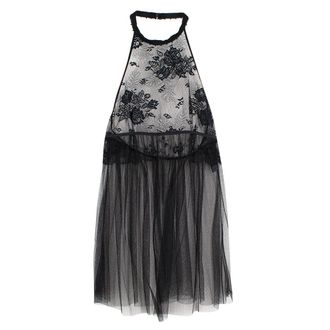 La Perla Black Tulle & Lace Sheer Halterneck Camisole Size M
