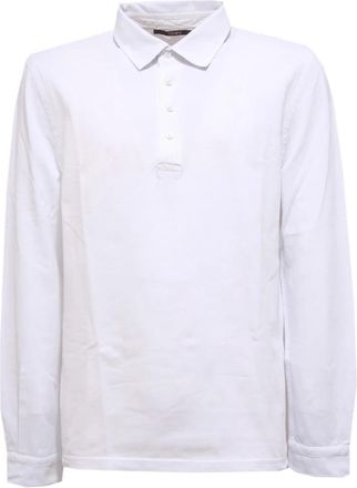 KANGRA Katoenen T-shirt met Manchet en Kraag Print - Heren - Polos - Wit - 2XL - Katoen - Tops