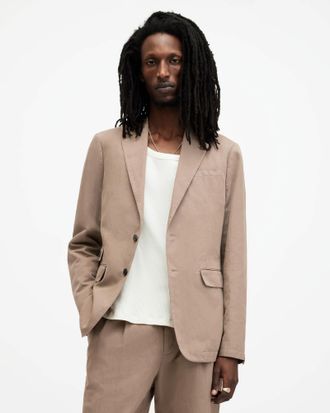 AllSaints Mens Cotton/Linen Sainte Linen Blend Blazer, Size: 36