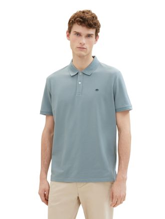Tom Tailor Poloshirt TOM TAILOR, Herren, Gr. 3XL, grau (grau mint), Single Jersey, Obermaterial: 100% Baumwolle, regular fit, Shirts Poloshirt, mit Knopfleiste u
