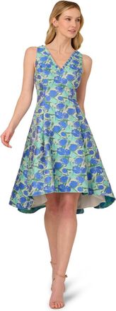 Adrianna Papell Womens Jacquard Dress - Multicolour - Size 16 UK