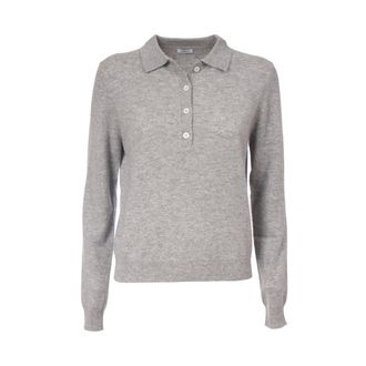 Aspesi Truien & Vesten, Dames, Grijs, M, Kasjmier, Cashmere Truien