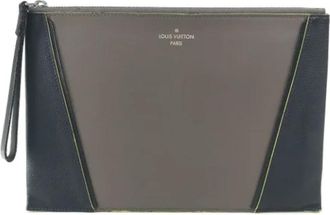 Louis Vuitton Tweedehands leren Louis Vuitton tassen - Dames - Vintage Clutch - Grijs - ONE Size - Vintage