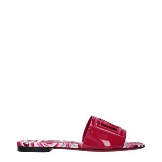 Dolce & Gabbana Pink Leather Womens Slippers