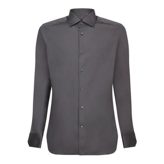 Ermenegildo Zegna Grey Long Sleeve Button-Up Shirt - male - Zegna - Casual Shirts - Gray - L - Shirts