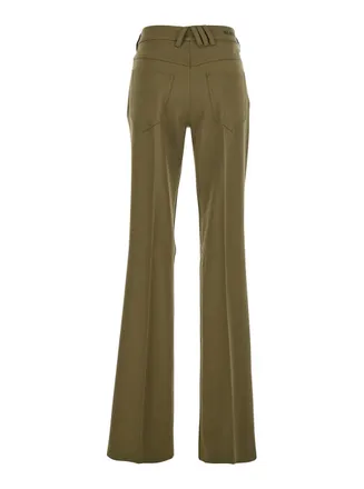 The Attico Logo-Jacquard Trousers - Green