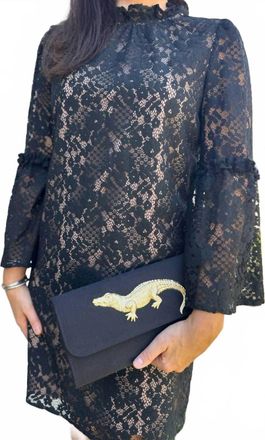 bobi Bell Lace Dress In Black
