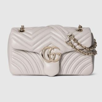 Gucci GG Marmont Medium Shoulder Bag, White, Leather