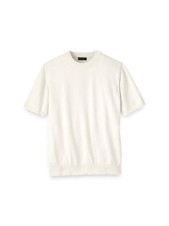 Paul Fredrick Supima Cotton Crew Neck Sweater in Off White at Nordstrom, Size Xx-Large