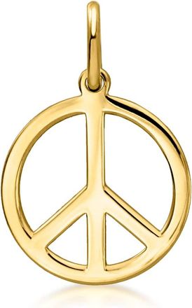 Ross-Simons Italian 10kt Yellow Gold Peace Sign Charm