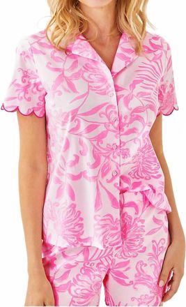 Lilly Pulitzer Marlita Pj Top Glisten In The Sun In Pink