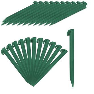 Relaxdays Picchetti, Set 128 Punteruoli, per Terreni Sabbiosi & Soffici, Chiodi 31 cm ca. di Lunghezza, Plastica, verde