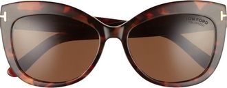Tom Ford Alistair 56mm Gradient Sunglasses in Red Havana /Brown Polarized at Nordstrom Rack