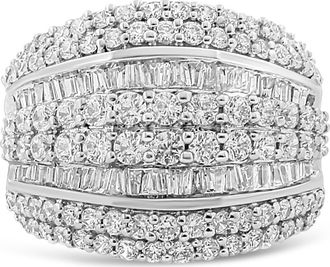 House of Brilliance Silver 2.00 Cttw Diamond Cluster Ring in White at Nordstrom, Size 7