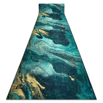 RugsX RugsX Anti-Slip Lotus Runner in Green | Size: 100 cm x 520 cm