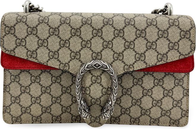 Dionysus Gg Coated Canvas Brown Canvas Handbag (Pre-Owned)