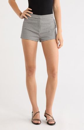 ASTR the Label Valerie Gingham Stretch Cotton Micro Shorts in Black Gingham at Nordstrom, Size X-Small