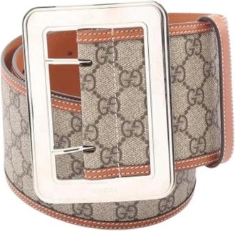 Gucci Pre-owned Standaard Riem - Dames - Vintage Accessoires - Beige - ONE Size - Leer - Vintage