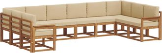 vidaXL Conjunto De Sof&aacute;s De Exterior 10 Uds. Natural Y Beige Vidaxl
