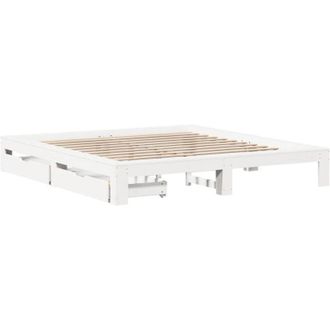 vidaXL Vidaxl - Estructura De Cama Sin Colch&oacute;n Madera Maciza Blanca 200x200 Cm