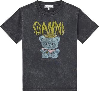 Ganni graphic-print T-shirt - Grey