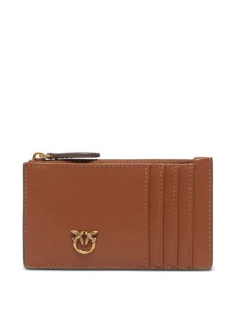 Pinko Airone Card Holder In Brown Leather