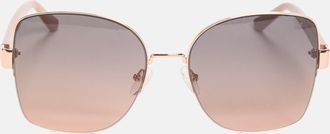 Guess Geometric Semi-Rimless Metal Sunglasses