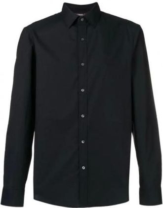 Michael Kors Modern Fit Katoenen Stretch Overhemd - Heren - Overhemden - Zwart - Maat: XL Katoen