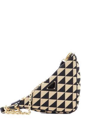 Prada Symbole Triangle Bag Jacquard Mini shoulder bag - Black