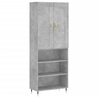 vidaXL Vidaxl - Aparador Alto Madera Contrachapada Gris Hormig&oacute;n 69,5x34x180 Cm