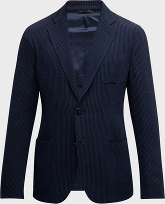 Giorgio Armani Men & apos;s Pinstripe Seersucker Sport Coat