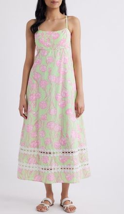 Lilly Pulitzer Haliey Floral Print Sundress in Pistachio Macaron Alina at Nordstrom, Size 00