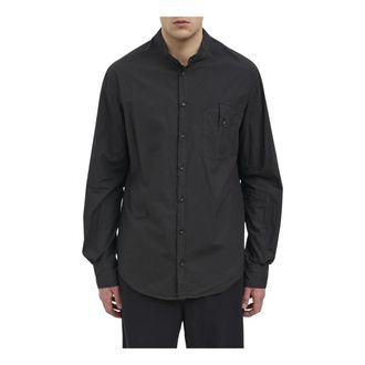 Andrea Ya'aqov Casual Shirts, male, Black, Size: XL Camicia Mockneck in Cotone