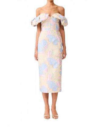 Elliatt Marlene Strapless Midi Dress In Multicolor