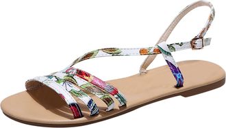 Generic Cocila Ladies Wide Fit Sandals Roman Shoes Outdoor Leisure Breathable Casual Fashion WomenS Multicolor, 6.5 Womens Orthopedic For Women Comfy Lace Up 