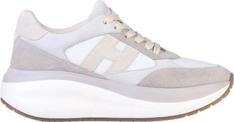 Hogan Lace-Up White Sneakers With Iconic H Detail