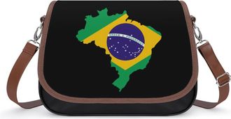 Generic Brazil Map Flag Fashion Womens Crossbody Bags Novelty Handbag Shoulder Bag Purse
